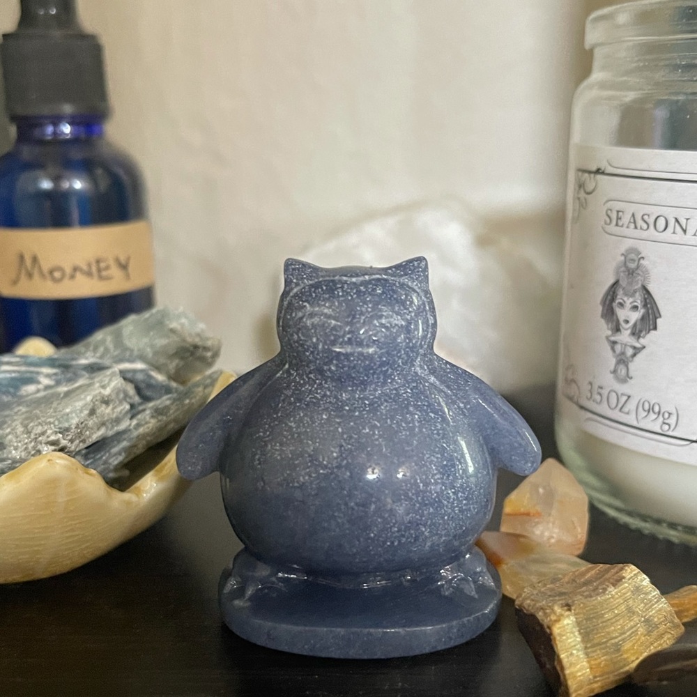 Blue Adventurine Hand-Carved Snorlax Crystal